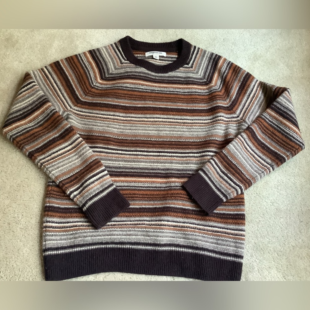100% lambswool GOODTHREADS crew neck sweater.  M. Browns.